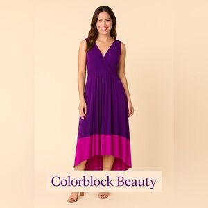 💜 Soma Colorblock Maxi Dress – Size M